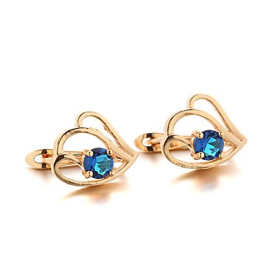 Female zircon earrings, zircon, cubic zirconia, sapphire blue