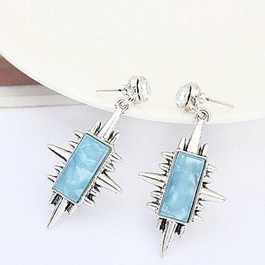 Geometric earrings earrings, retro, blue