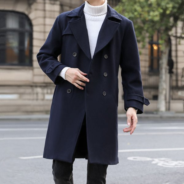 Men's Autumn Winter Coat In Long Woolen Coat