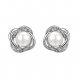 Woman crystal earrings, imitation pearls, cubic zirconia flower fashion silver, steel rose daily