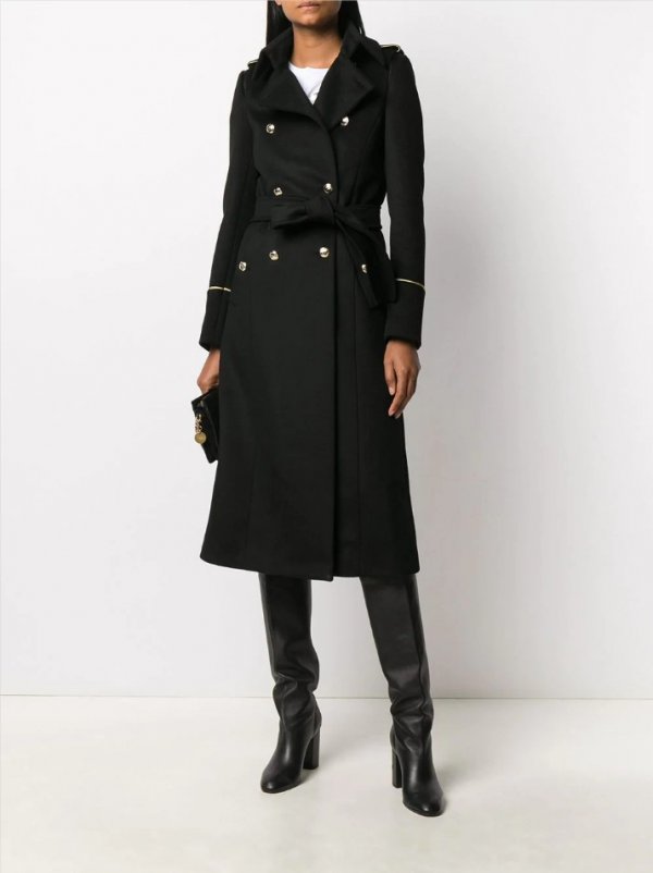 Slim Back Slit Long All-Match Coat Woolen Coat