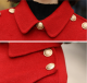 New Women's Red Fashion Woolen Coat Cloak Coat