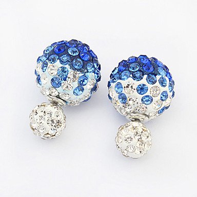 Women earrings, fashion diamond dark blue