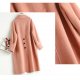 Single Row New Women's Long Coat Color Woolen Coat