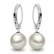 Woman pearl earrings earrings, sterling silver ball slim, elegant, bridal pearl white, the color of wedding gifts