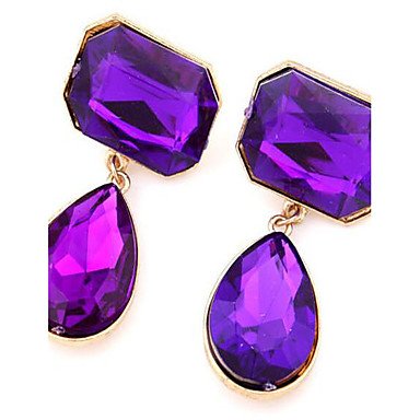 Female zircon earrings earrings, drop fashion purple zircon